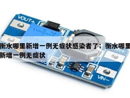 衡水哪里新增一例无症状感染者了；衡水哪里新增一例无症状