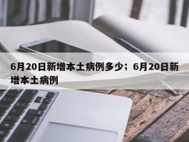 6月20日新增本土病例多少；6月20日新增本土病例