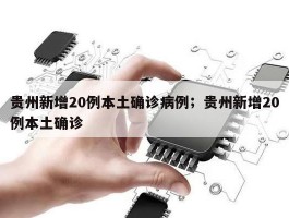 贵州新增20例本土确诊病例；贵州新增20例本土确诊