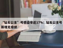 “钻石公主”号感染率近17%；钻石公主号新增无症状