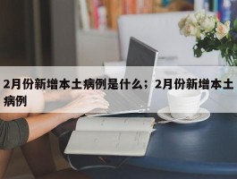 2月份新增本土病例是什么；2月份新增本土病例