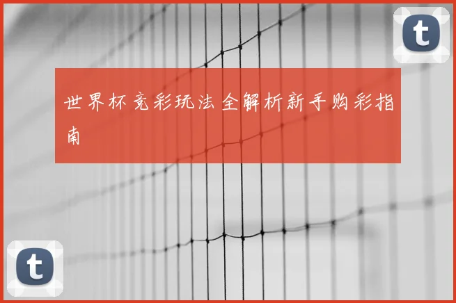 世界杯竞彩玩法全解析新手购彩指南